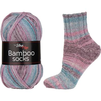 Vlna-hep Příze Bamboo socks - vlněná ponožková s bambusem Bamboo socks: Melír 7902