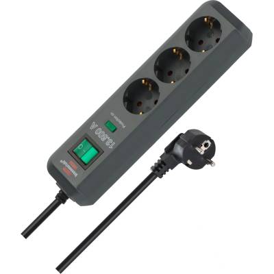 brennenstuhl Разклонител Brennenstuhl - Eco-Line Power Strip, 3 гнезда, 1.5 m, черен (1158820315)