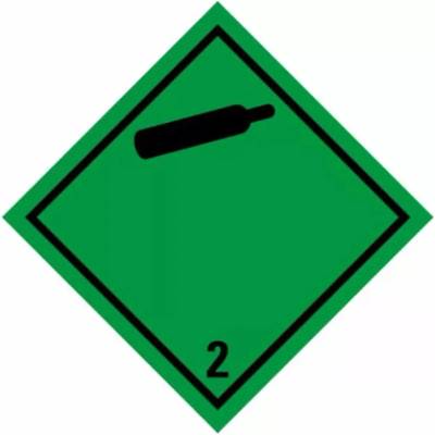 ADR NÁLEPKA SAMOLEPÍCÍ - TŘÍDA 2.2 NEHOŘLAVÉ, NETOXICKÉ PLYNY Č. 2 - ČERNÁ LAHEV
