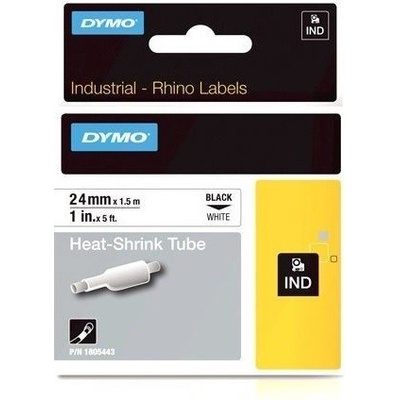 Dymo Rhino 1805443, 24mm x 1,5m, čierna tlač/biely podklad, originálna páska