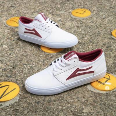 Lakai Griffin White/Burgundy Leather