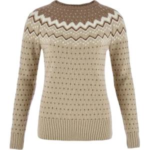 Fjällräven Дамски вълнен пуловер Fjällräven Women's Övik Knit Sweater Wool jumper - Fossil / Suede Brown (105-0652-1513)