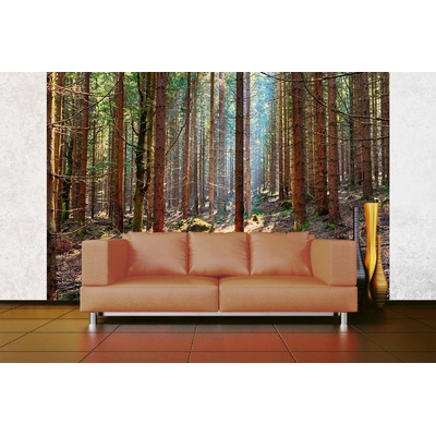DIMEX ART Самозалепваща се флизелинова фототапета смърчова гора 375 x 250 см
