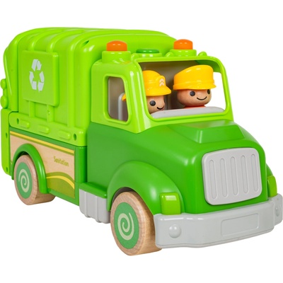 RKToys Dřevěné popelářské auto se světlem a zvukem