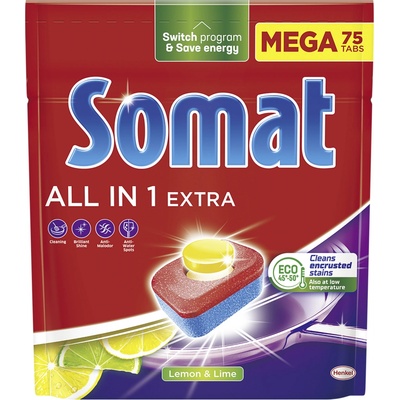 Somat tablety do myčky All in 1 Extra Lemon & Lime 75 ks – Hledejceny.cz