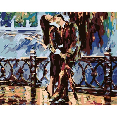 zuty Malování podle čísel Vášnivý pár v černém 100 x 80 cm vypnuté plátno na rám