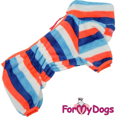 FOR MY DOGS Flísový overal STRIPES multicolor