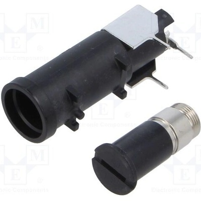 SCHURTER 0031.2520 Zásuvka; 16A; 250/500VAC; FUP; THT; černá; UL94V-0; termoplast; IP40