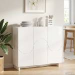 vidaXL Бюфет Бял гланц 85.5 x 31 x 75 см Инженерна дървесина (8011544)