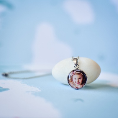 Meganflo Мини медальон със снимка - стомана