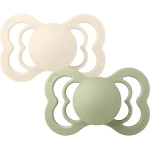 BIBS Силиконови залъгалки Bibs - Supreme, 6-18 м, 2 броя, Ivory/Sage (260346) - baby