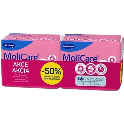 MOLICARE Lady inkontinenčné vložky 1,5 kvapky duopack 2 × 12 ks