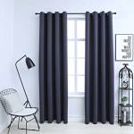 vidaXL Затъмняващи завеси с метални халки, 2 бр, антрацит, 140x225 см (134419)