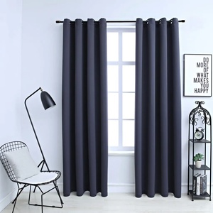 vidaXL Затъмняващи завеси с метални халки, 2 бр, антрацит, 140x225 см (134419)