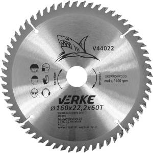 VERKE Режещ диск с твърдосплавни пластини 160x22, 2мм 60T 66337 (V44022)