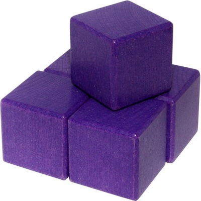 DrKO Dřevěná kostka 4 cm 1ks fialová