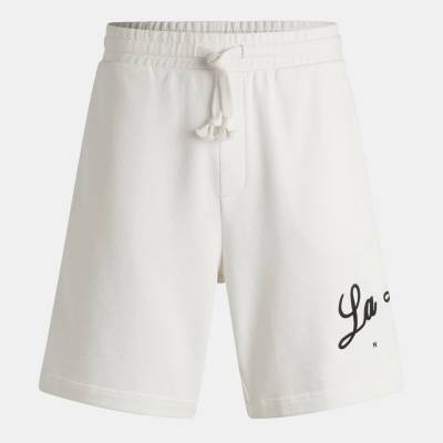 Hugo Поларени къси панталони Hugo Men's Red Fleece Jogger Shorts - Natural 102