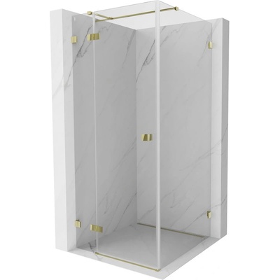 Mexen Lunar T лява душ кабина с отваряща се врата 90 x 90 см, прозрачна, златна - 834T-090-090-50-00-L (834T-090-090-50-00-L)