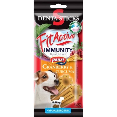 FitActive Hypoallergenic Denta-Sticks Immunity за кучета - боровинки и куркума S - 140 г