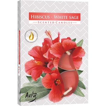 Image 1 of BISPOL Ароматни свещи Bispol Aura - Hibiscus-White Sage, 6 броя (p15-356)