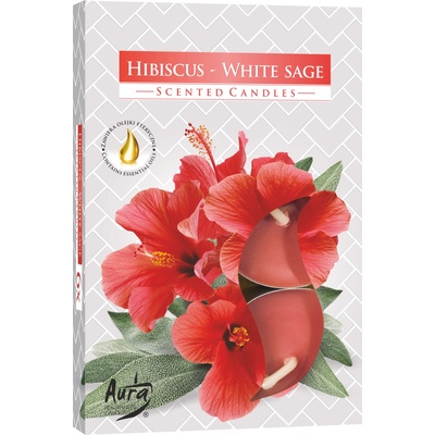 BISPOL Ароматни свещи Bispol Aura - Hibiscus-White Sage, 6 броя (p15-356)