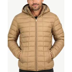 Geographical norway Aipter Puffer Hoodie Jacket Taupe - magazinko