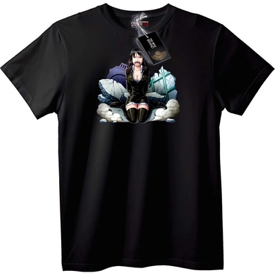 NOONEBRAND Тениска Аниме момиче облаци - L, Black