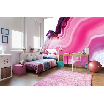 DIMEX ART s. r. o Самозалепваща се флизелинова фототапета розов ахат 375 x 250 см