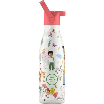 Cool Bottles Dětská nerezová termolahev Kids Curious Explorers třívrstvá 350 ml 3D