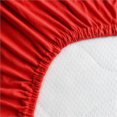 Top Textil Jersey prostěradlo Červené 140x200