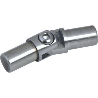 Spoj nastavitelný (0-100°) plný materiál, s kloubem, na trubku ø 14 mm, broušená nerez K320 / AISI304