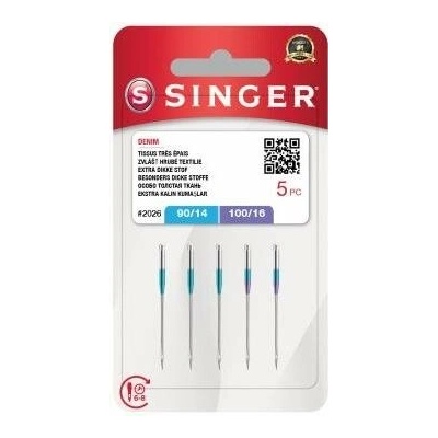 Ihla Ihly Singer 2026 - 90/14, 100/16 - 5 ks - Denim (132302)