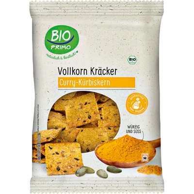 BIO PRIMO Био пълнозърнести крекери - Къри и тиквени семки - 175 г