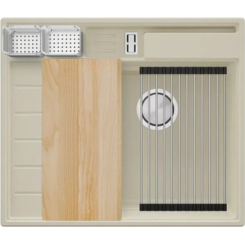Твоят Стил Бежова гранитна кухненска мивка Сидни 620-45 Pocket Ergo Multilevel