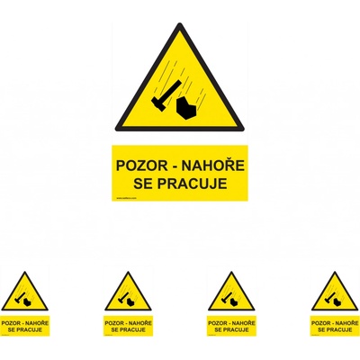 Walteco Pozor - Nahoře se pracuje 210x297mm, formát A4, plastová tabulka Množství: 5 ks , 20049BP1