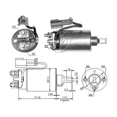 Spínač startéru Mitsubishi M2T53881, M371X82171