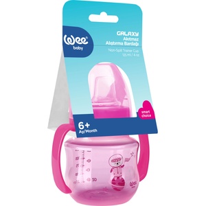 Wee Baby Преходна чаша с дръжки Wee Baby - Galaxy, PP, 125 ml, розова (753)