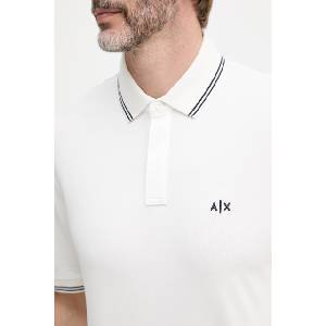 Giorgio Armani тениска с яка мъжка от памук с еластан (XM001287.AF17321.NOS)