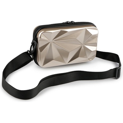 Dámská skořepinová kabelka pouzdro crossbody s popruhem 18x11 cm 1 zlatá sv.