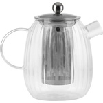 Vialli Design Стъклен чайник с цедка в матово сребрист цвят 1 l Tulip - Vialli Design (29309)