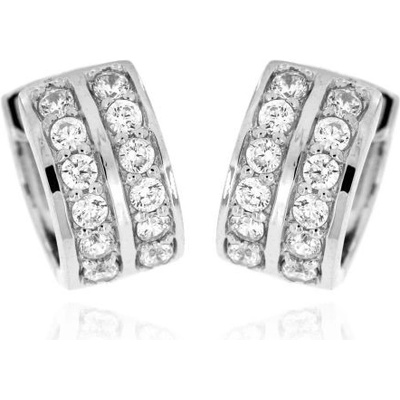 Zlatnictví U Kostela náušnice kroužky s třpytivými zirkony AE3844