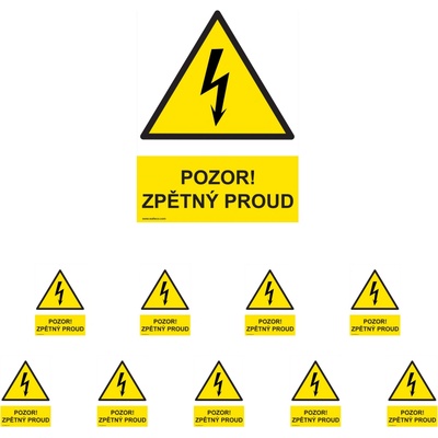 Walteco Pozor spätný prúd 210x297mm, formát A4, plastová tabuľka Množstvo: 10 ks , 20027BP2