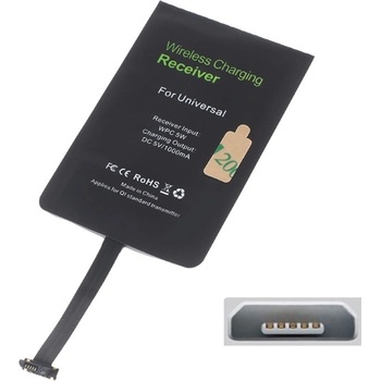 gigapack Адаптер за безжично зареждане с горен порт за зареждане microUSB, ЧЕРЕН GP-66871 (GP-66871)