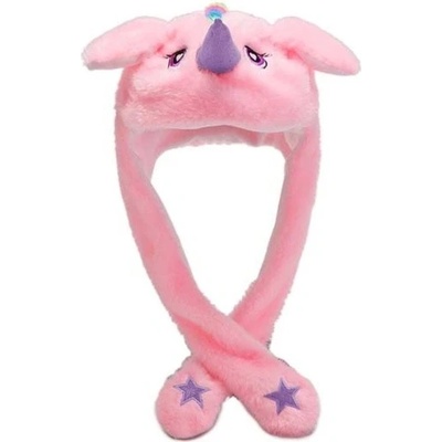 plyšová LED čepice Funky Animal Jednorožec růžová