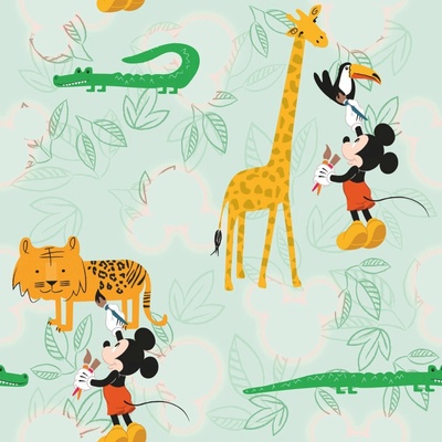 Komar Vliesová fototapeta Mickey Doodle Zoo rozměry 53 x 10,05 cm