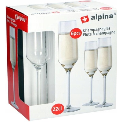 Alpina Skleničky na šampaňské 6 x 220 ml