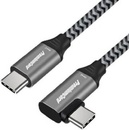 PremiumCord ku31cu05 USB-C zahnutý ( USB 3.2 GEN 2, 3A, 60W, 20Gbit/s ), 0,5m