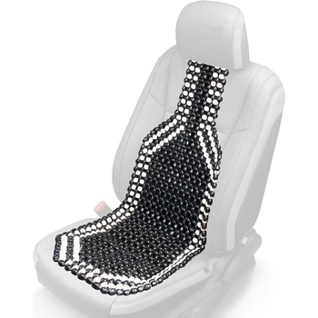 Autopotah Amio Dřevěný kuličkový masážní potah sedadla - černo / bílý