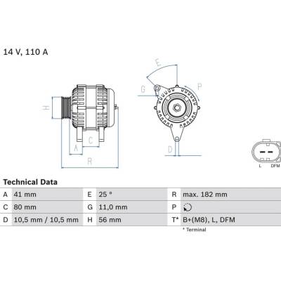 Alternátor BOSCH 0 986 082 320 (0986082320)