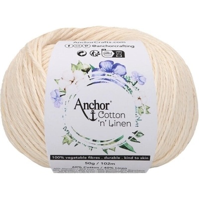 Anchor Cotton 'n' Linen 00002 Pearl Плетене на една кука прежда (4680004-00002)